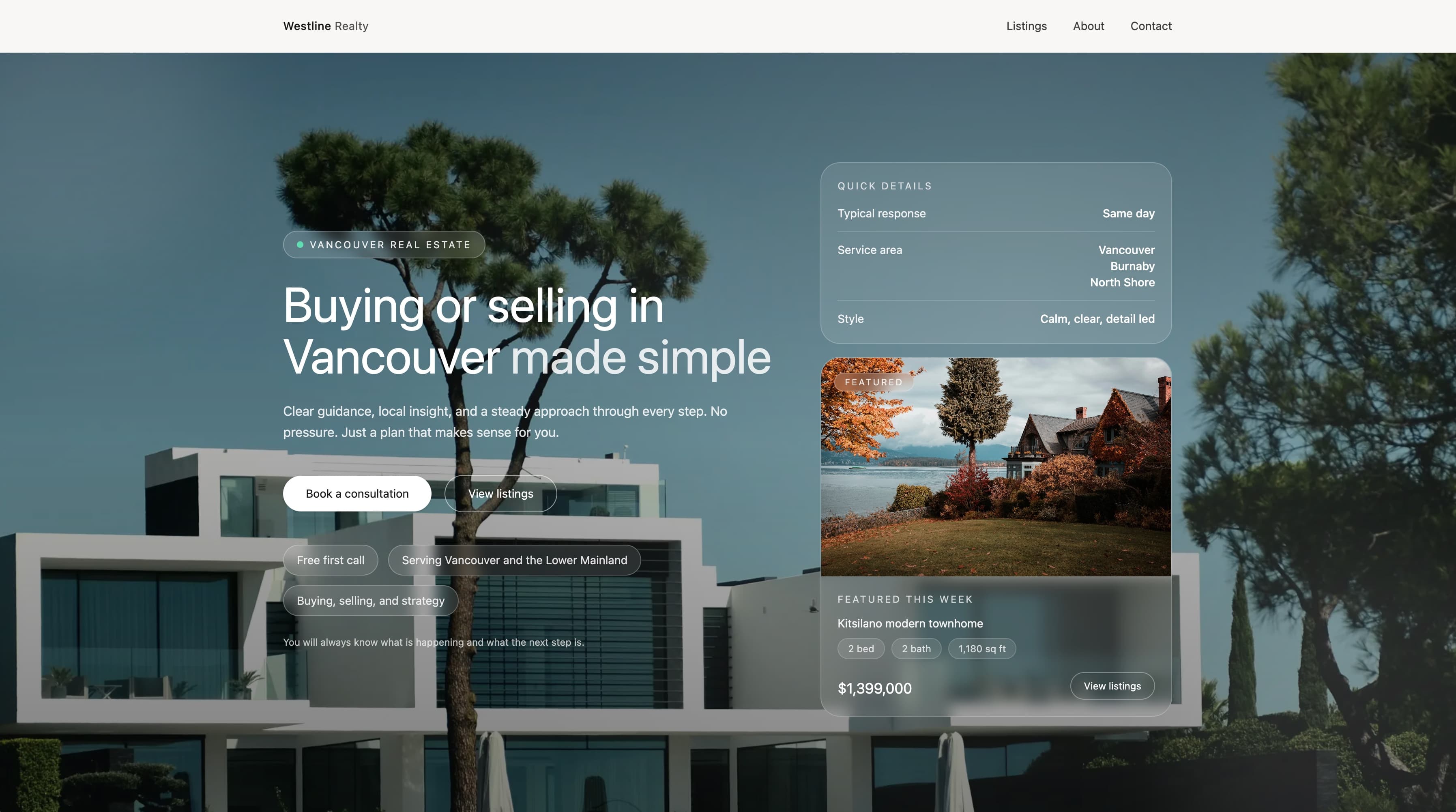 Westline Realty — Real Estate Concept desktop screenshot